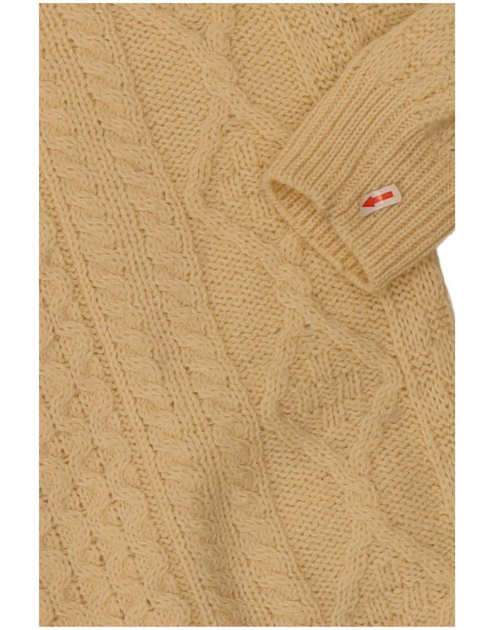 arancrafts Herre Crew Neck Jumper Sweater Medium Beige Uld