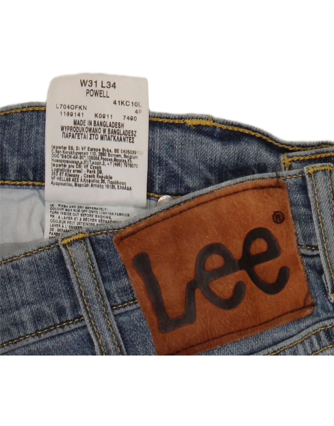 LEE Dame Powell Slim Jeans W31 L34 Blå Bomuld