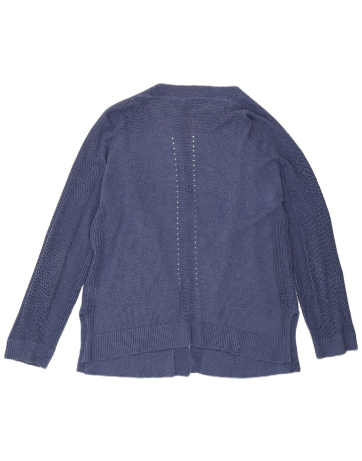 White Stuff Womens Open Cardigan Sweater UK 16 Large Blue Cotton