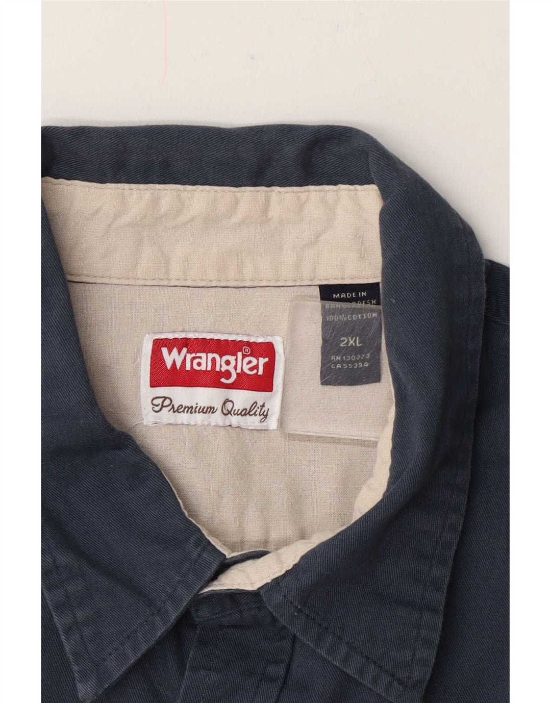 Wrangler herreskjorte 2XL marineblå bomuld