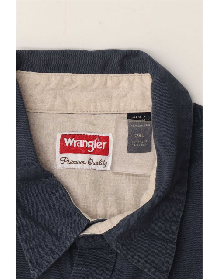 Wrangler herreskjorte 2XL marineblå bomuld