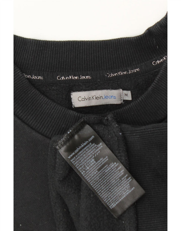 Calvin Klein Jeans Dame Grafisk Sweatshirt Jumper UK 14 Medium Sort