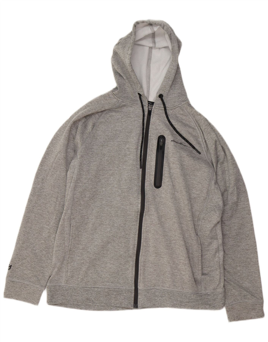 EDDIE BAUER Hættetrøje med lynlås til mænd Large Grå Polyester