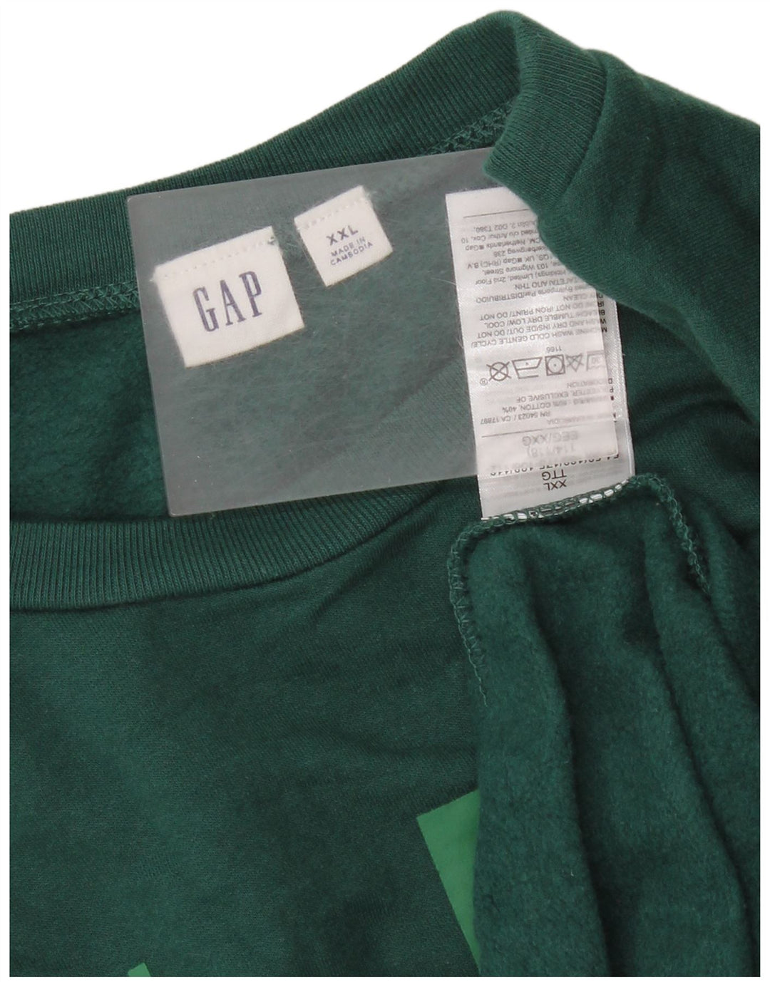 Gap Womens Grafisk Sweatshirt Jumper UK 20 2XL Grøn Bomuld
