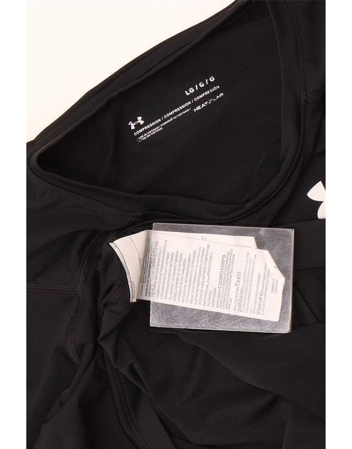 Under Armour Herre Heat Gear Top Langærmet Stor Sort Polyester