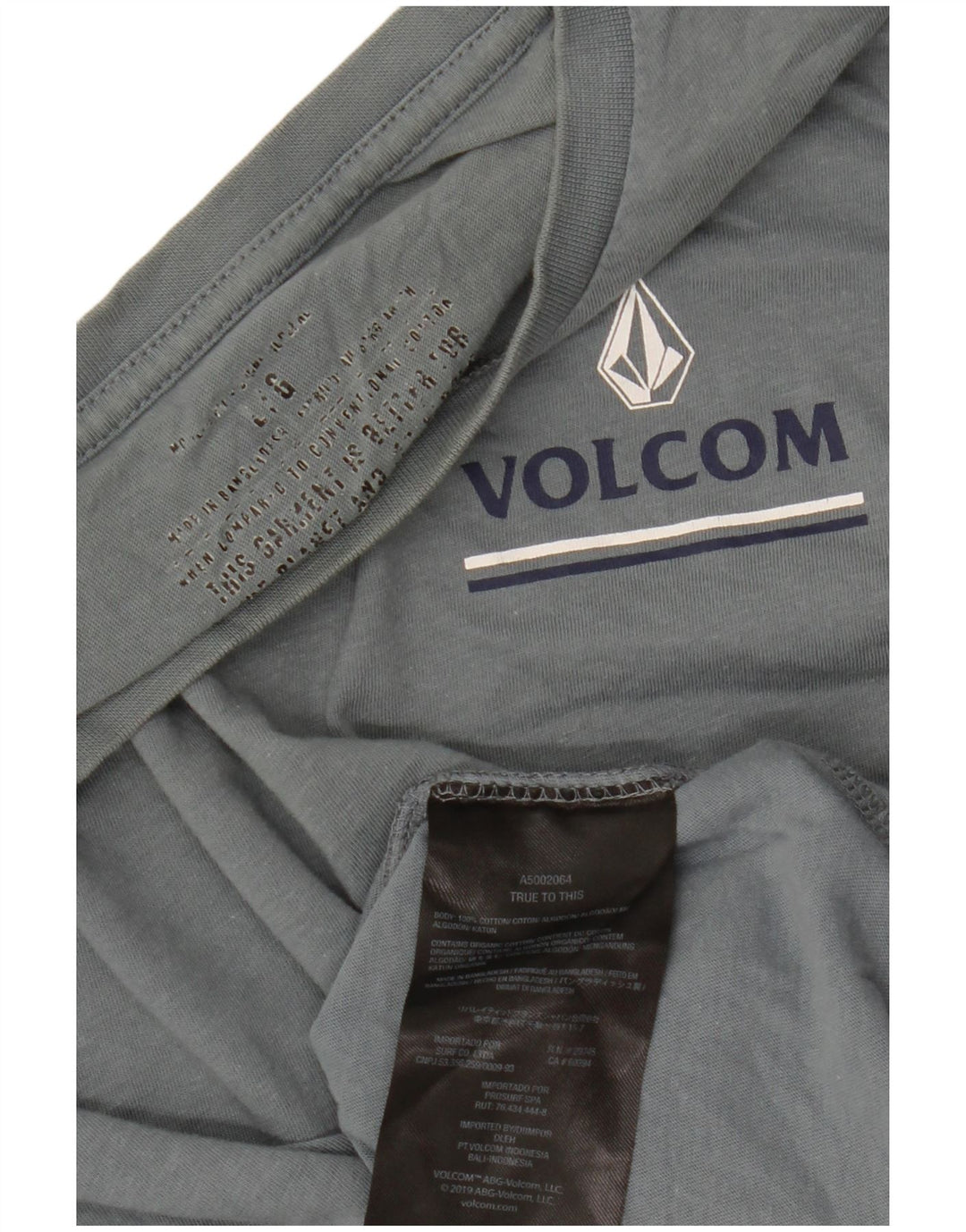 VOLCOM Grafisk T-shirt top til kvinder DK 16 Stor blå bomuld