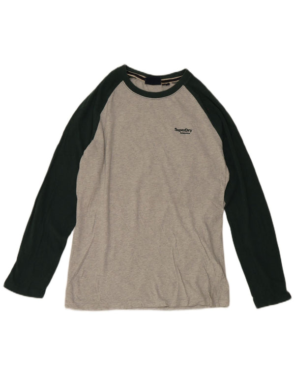 Superdry Herre Top Langærmet Medium Grey Colourblock Bomuld