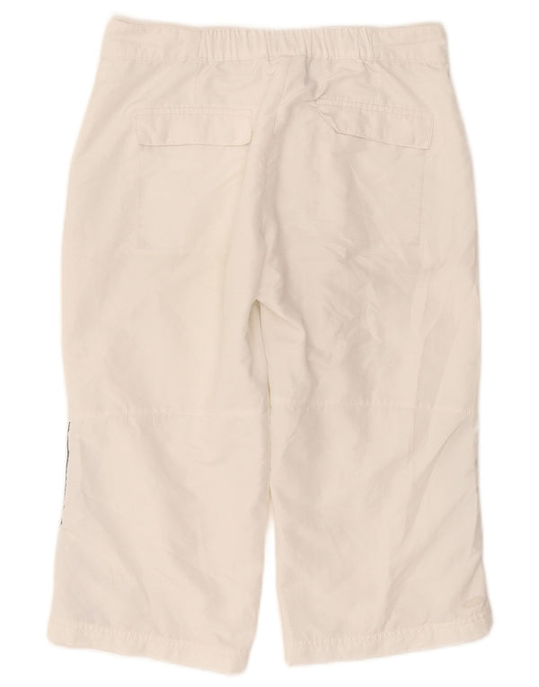 Adidas Dame Lige Capri Bukser UK 10 Small W27 L17 Hvid Polyester