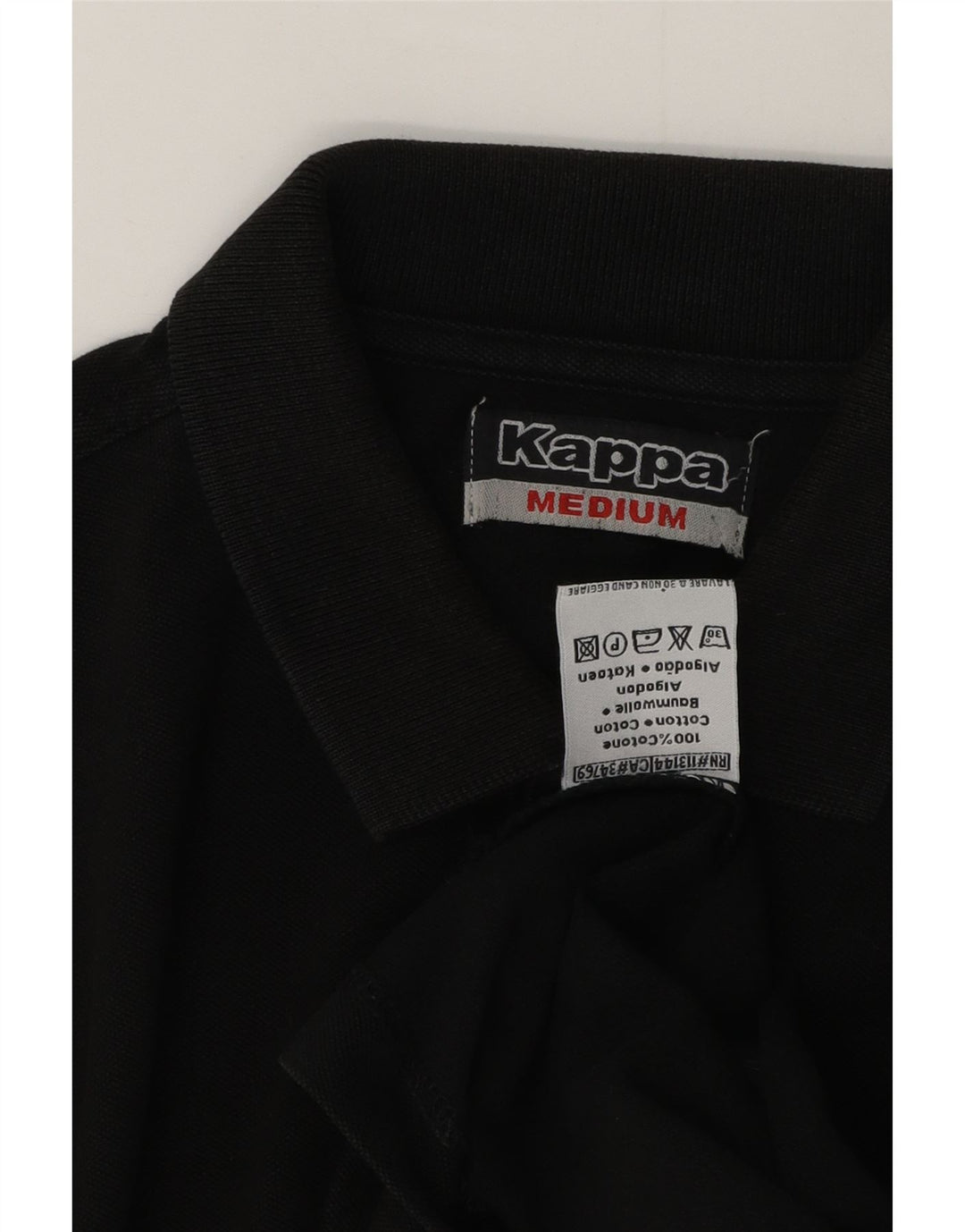Kappa herre poloshirt Medium sort bomuld