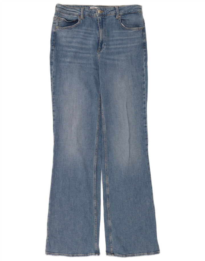 Zara Dame Bootcut Jeans EU 42 Large W32 L34 Blå Bomuld