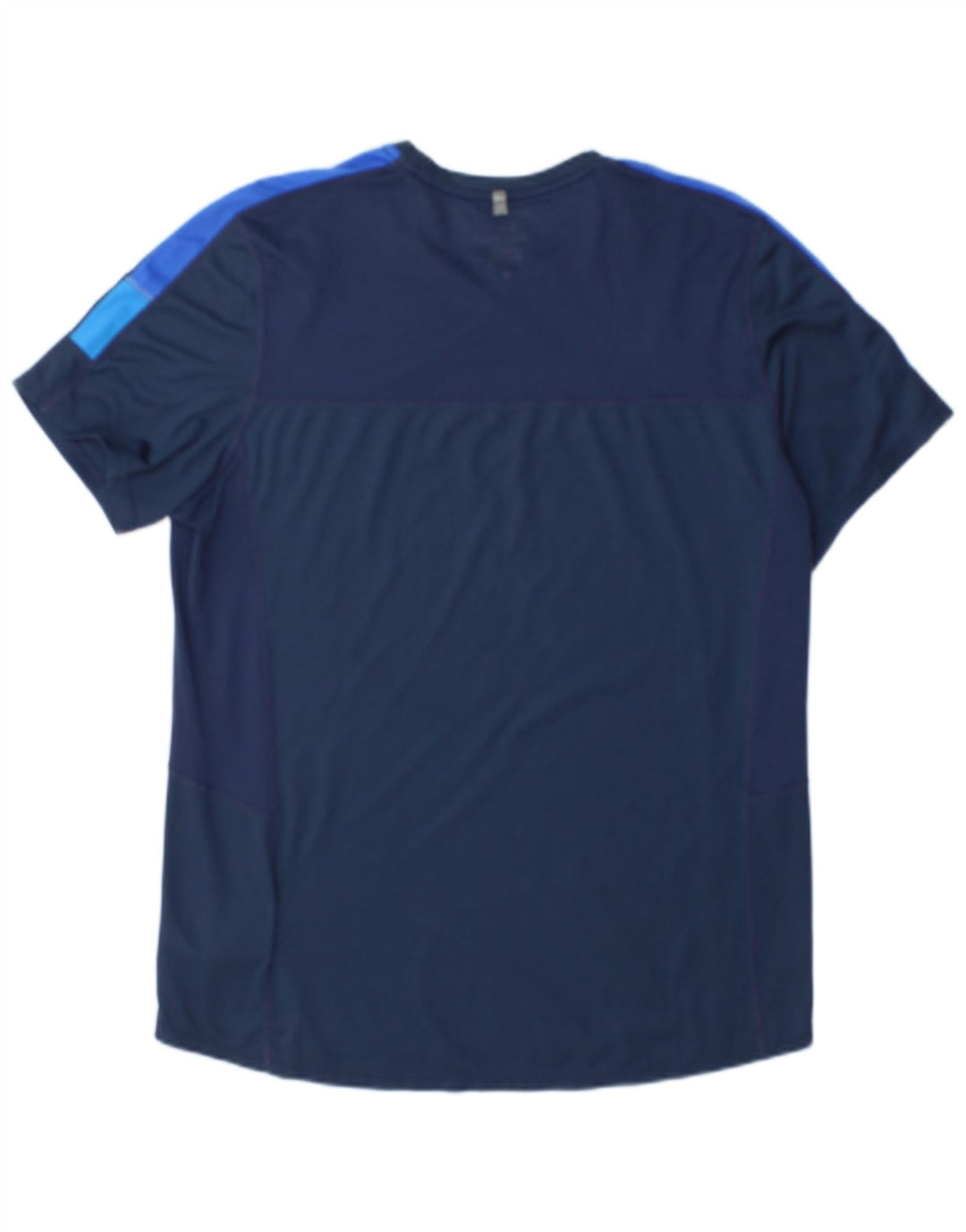 Nike Herre Dri Fit T-shirt Top Stor marineblå Colourblock Polyester