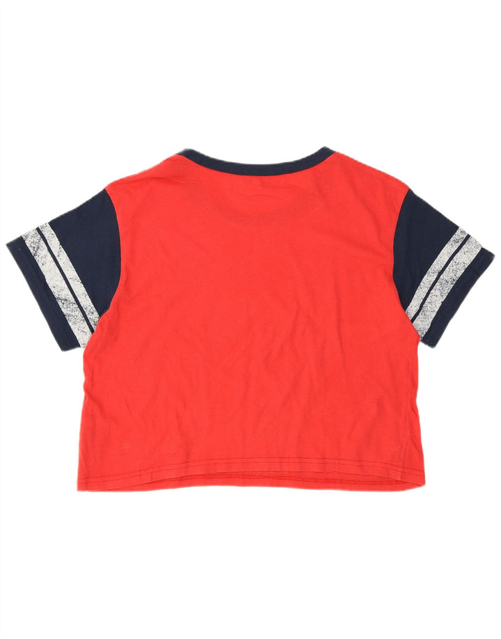 Vans Dame Crop Grafisk T-Shirt Top UK 10 Lille rødstribet bomuld