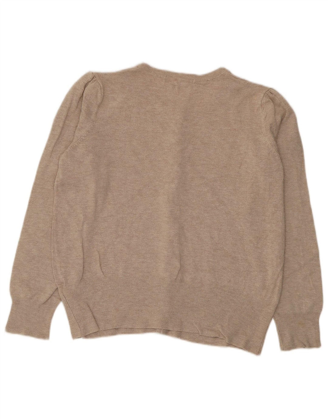Marks & Spencer Dame Crop Cardigan Sweater UK 12 Medium Beige Viscose