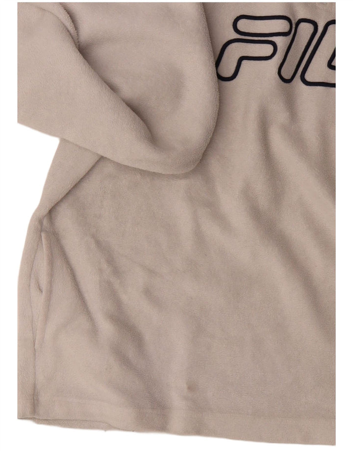 Fila Herre grafisk lynlås hals Fleece Jumper 2XL Off White Polyester