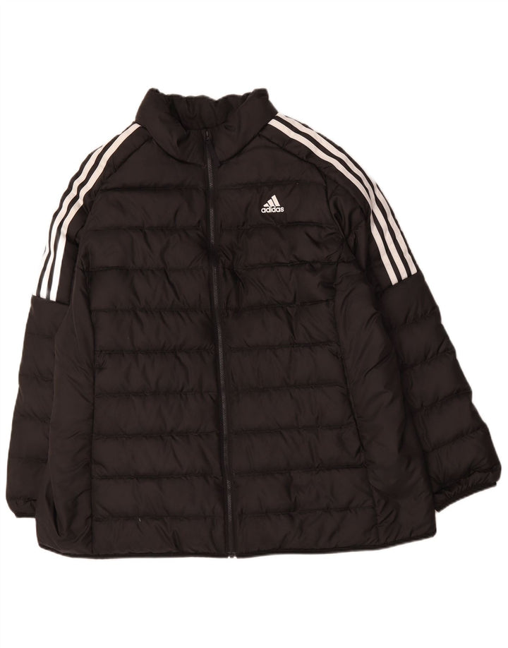 Adidas Dame Polstret Jakke UK 24/26 2XL Sort Polyester