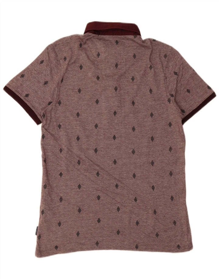 Ted Baker herre poloshirt str. 3 Medium Burgundy plettet bomuld
