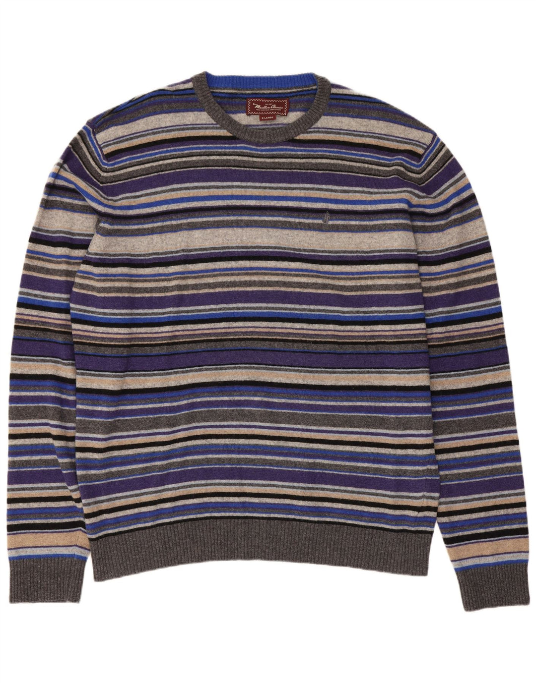 Marlboro Classics Herre Crew Neck Jumper Sweater XL Flerfarvet Stribet