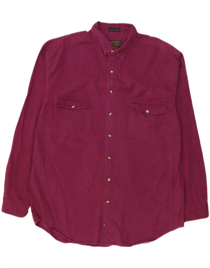 EDDIE BAUER Mens Shirt XL Maroon Cotton Vintage Eddie Bauer and Second-Hand Eddie Bauer from Messina Hembry 