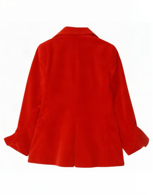 Vintage Dame Fløjls Blazer Jakke UK 10 Lille Rød