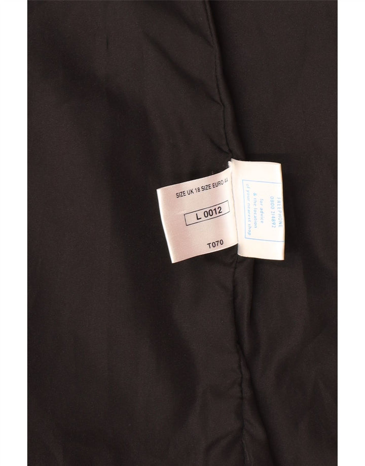 VINTAGE Oversized læderfrakke til kvinder UK 18 XL sort læder