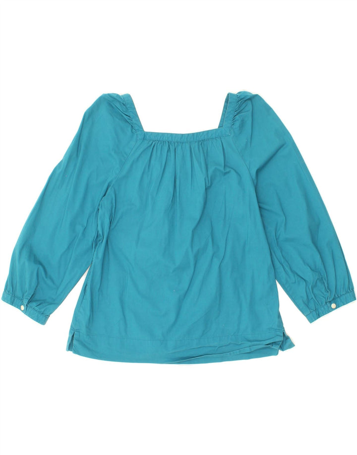 J. CREW Womens Oversized Long Sleeve Blouse Top UK 10 Small Blue Cotton Vintage J. Crew and Second-Hand J. Crew from Messina Hembry 