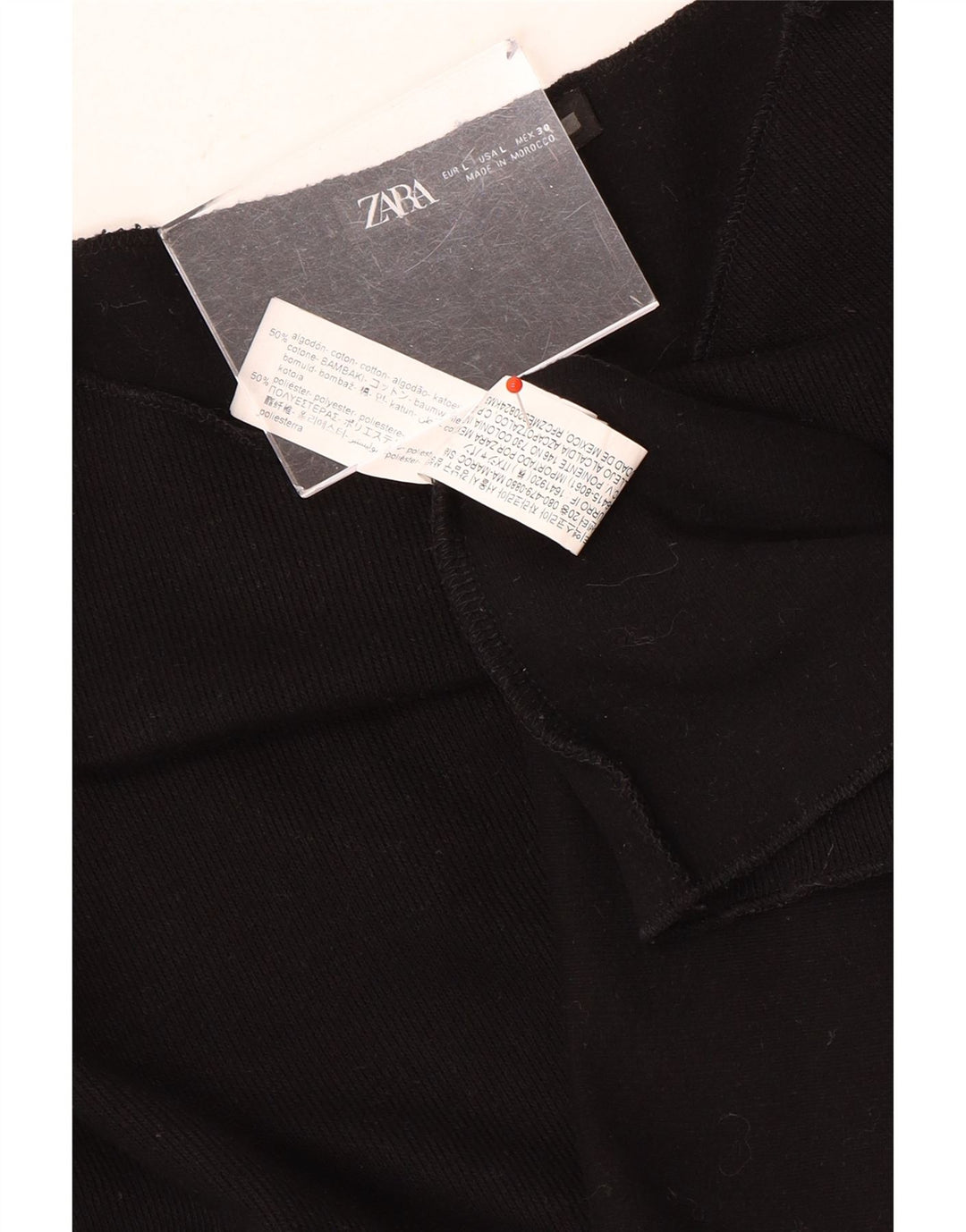 Zara Dame Turtle Neck Jumper Sweater UK 16 Large Black Bomuld