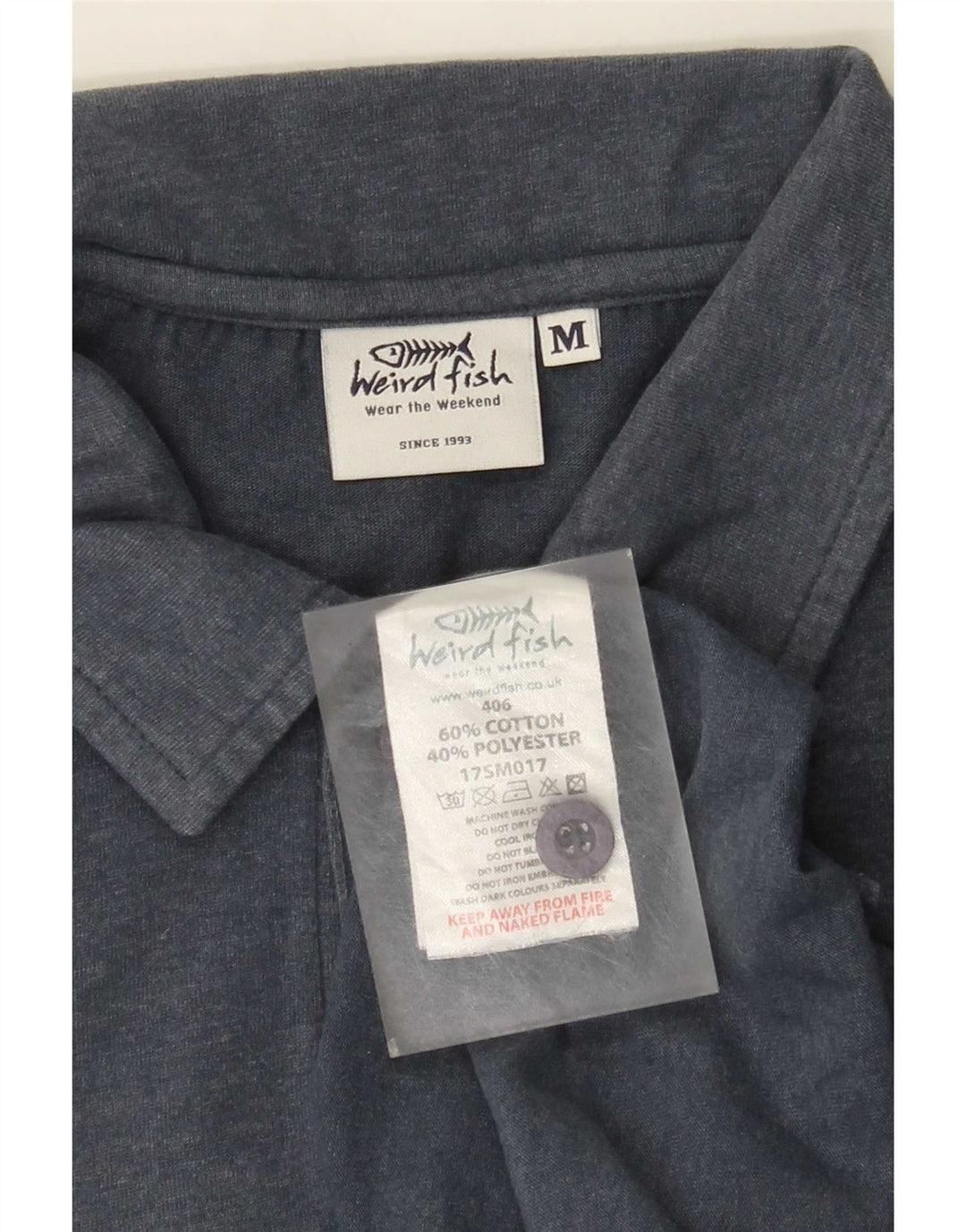 Weird Fish Herre Polo Shirt Medium Blue Bomuld