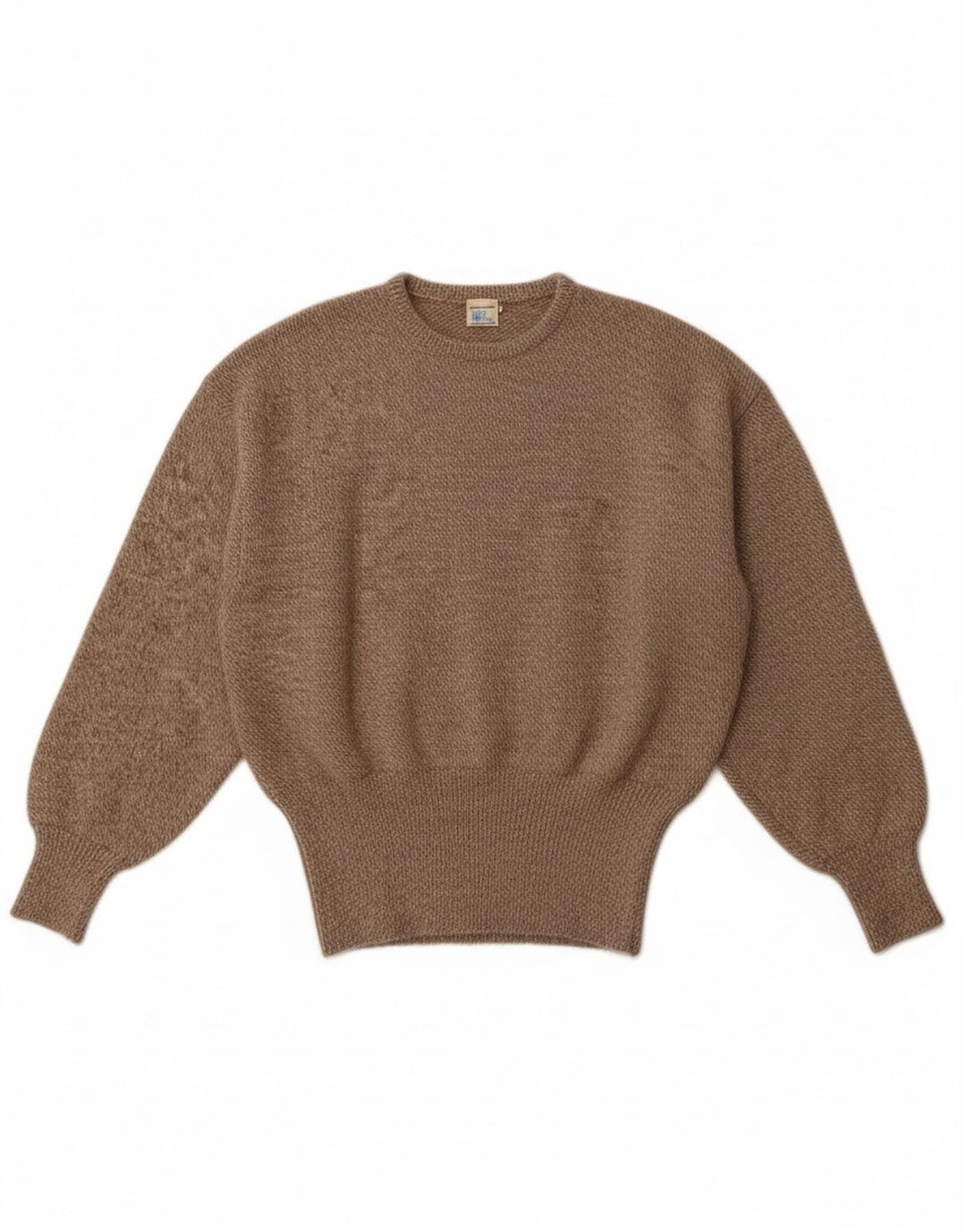 Vintage dame sweater med rund hals DK 14 medium brun uld