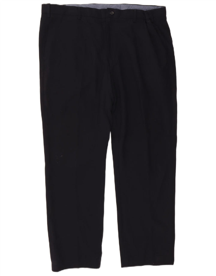 Marks & Spencer Straight Chino-bukser til mænd W42 L29 Marineblå polyester