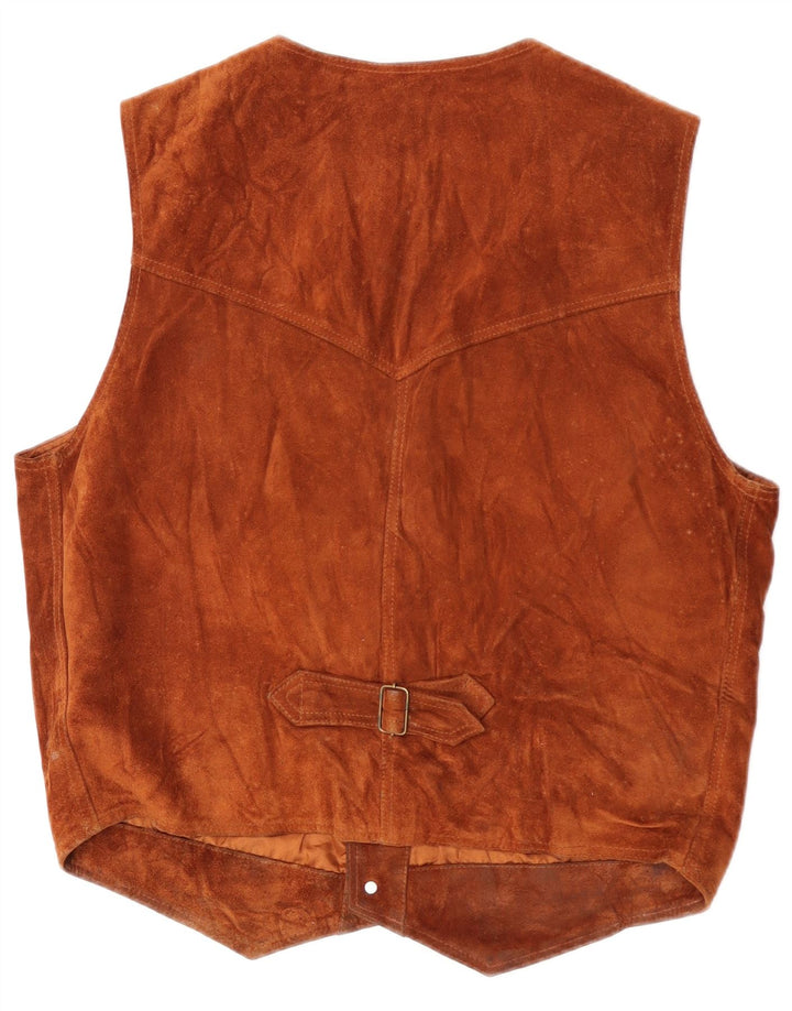 Vintage herre ruskind vest XL brun