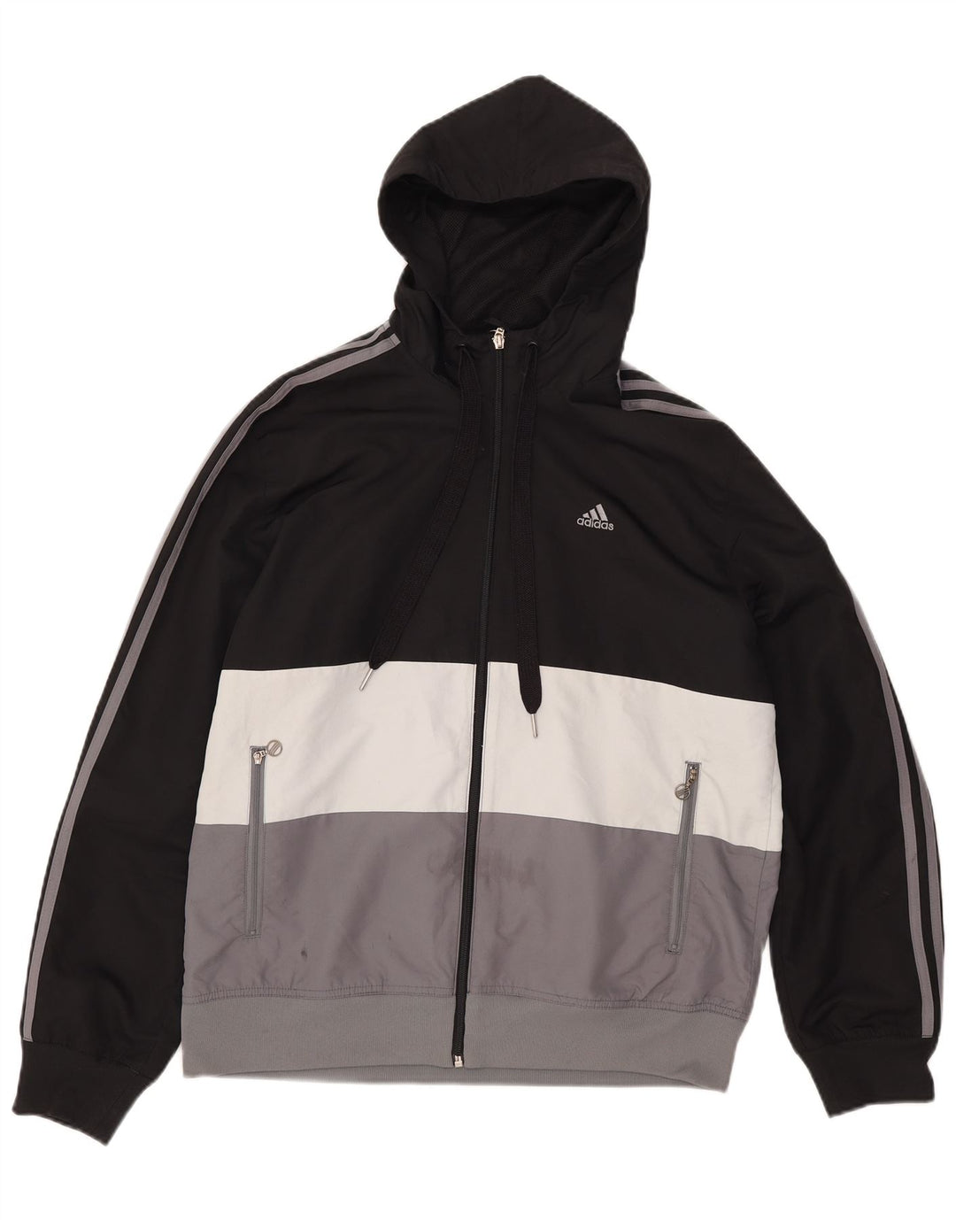 Adidas Træningsdragt med hætte til mænd Topjakke Medium Sort Colourblock Polyester