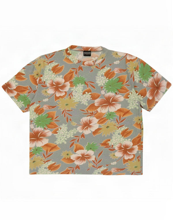 Vintage Herre grafisk T-shirt Top Stor Flerfarvet Blomsterbomuld