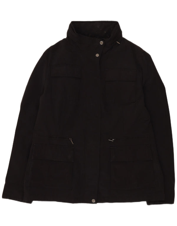 Geox Respira Dame Hooded Utility Jacket UK 18 XL Sort Polyester