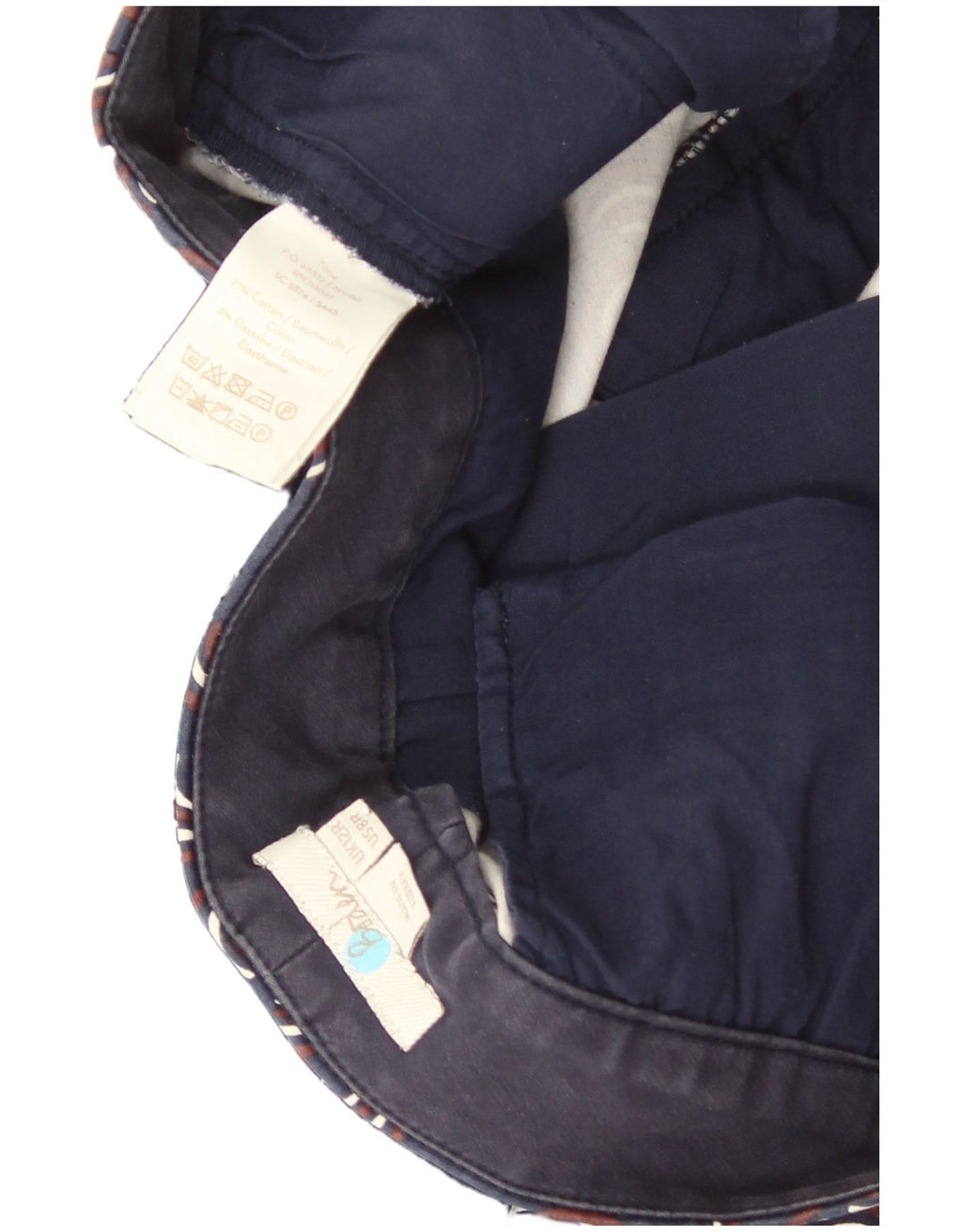 Boden Dame Abstrakt mønster Chino Bukser UK 12 Medium W30 L27 Navy Blue