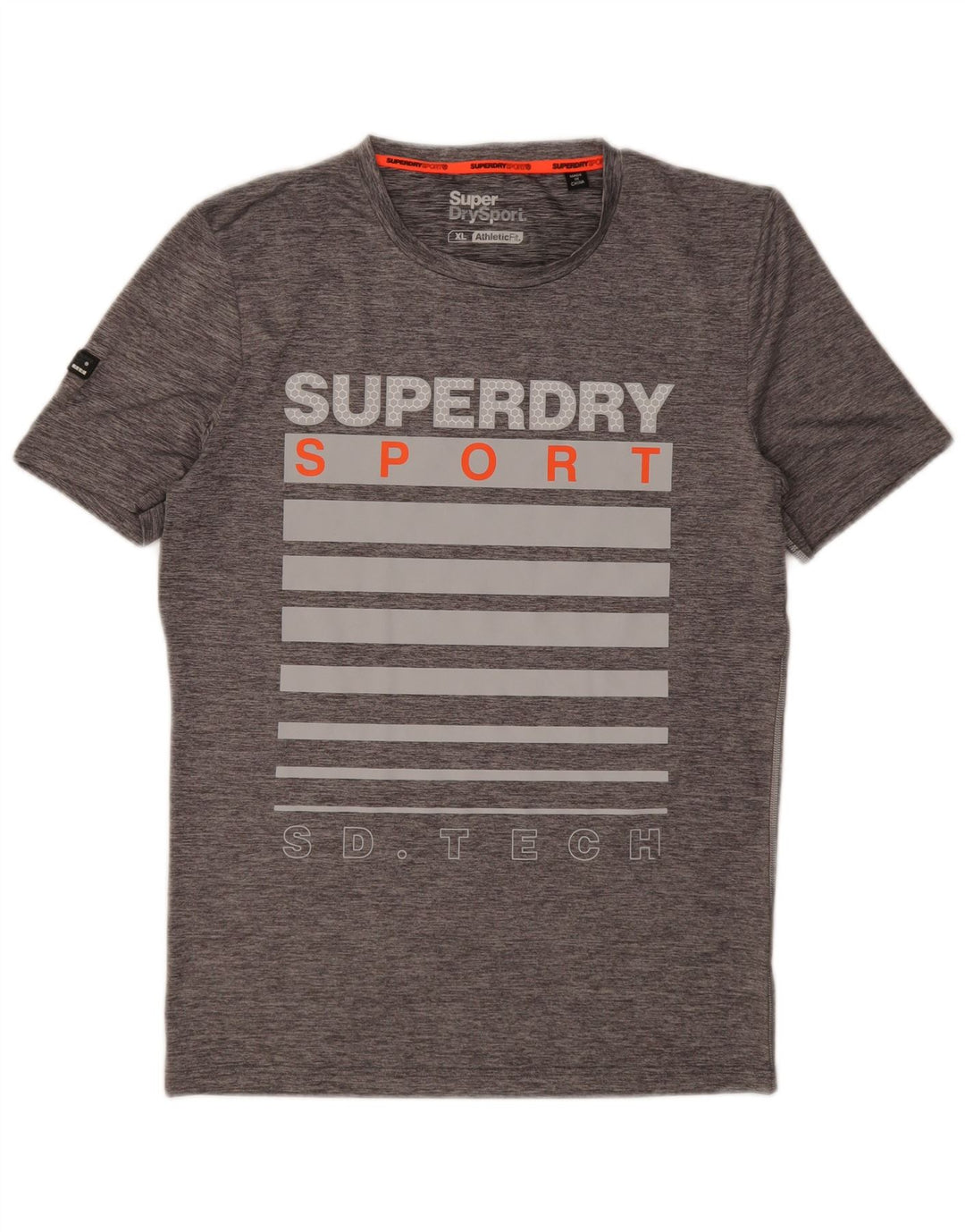 Superdry Herre grafisk T-shirt Top XL Grå Flecked