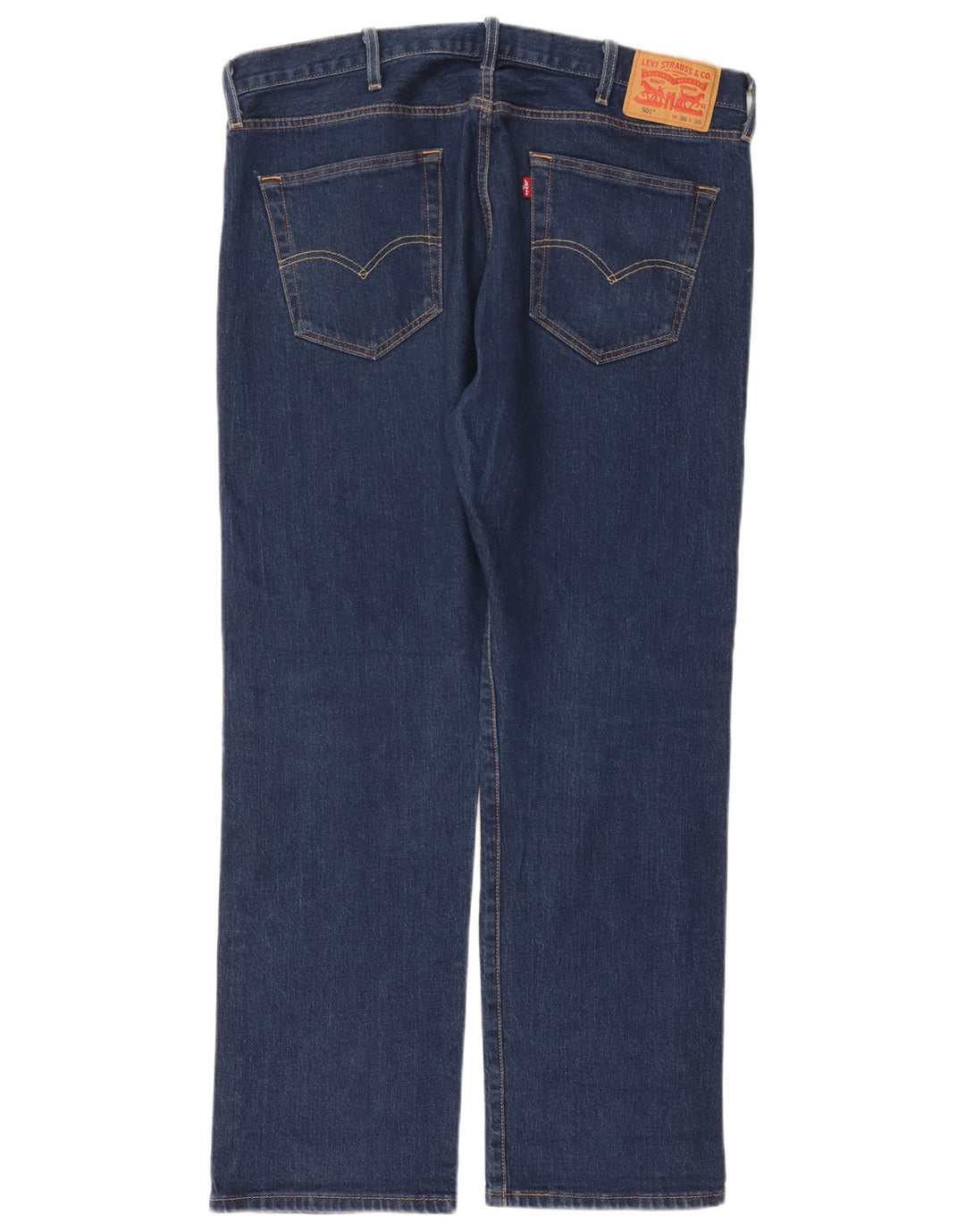 Levi's Herre 501 Straight Jeans W38 L30 Marineblå Bomuld