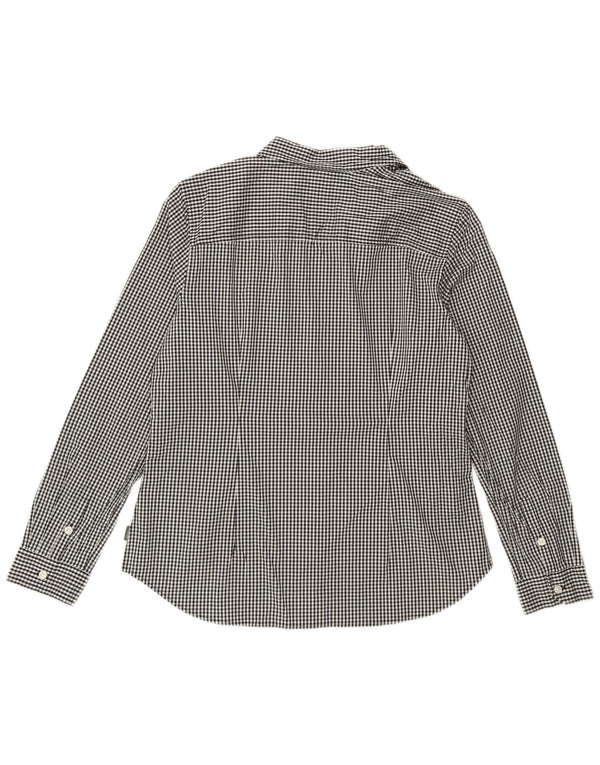 Eddie Bauer Dameskjorte UK 16 Large Black Gingham Cotton