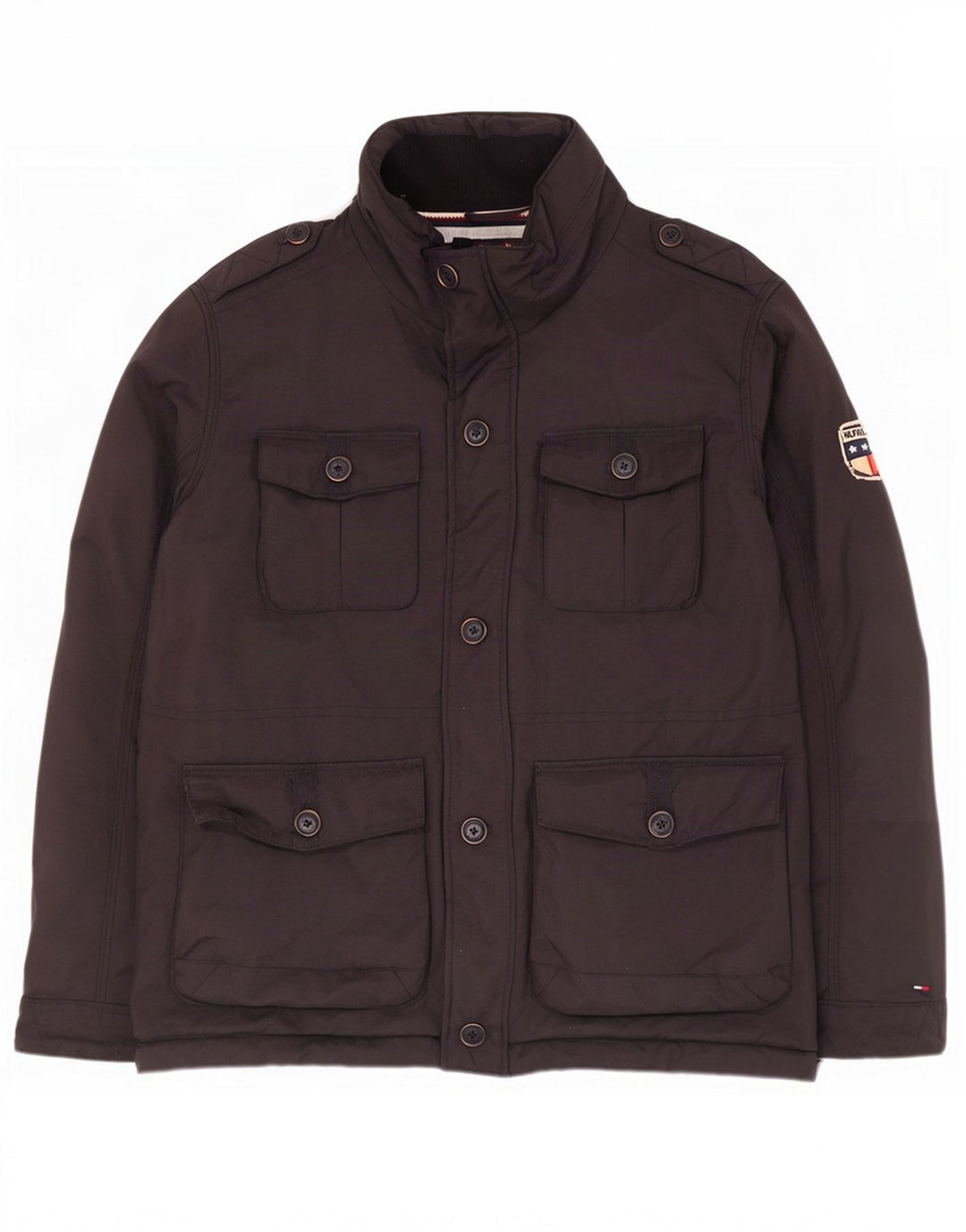 Tommy Hilfiger Herre Military Jacket UK 40 Stor Sort Nylon