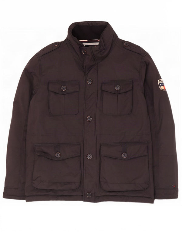 Tommy Hilfiger Herre Military Jacket UK 40 Stor Sort Nylon