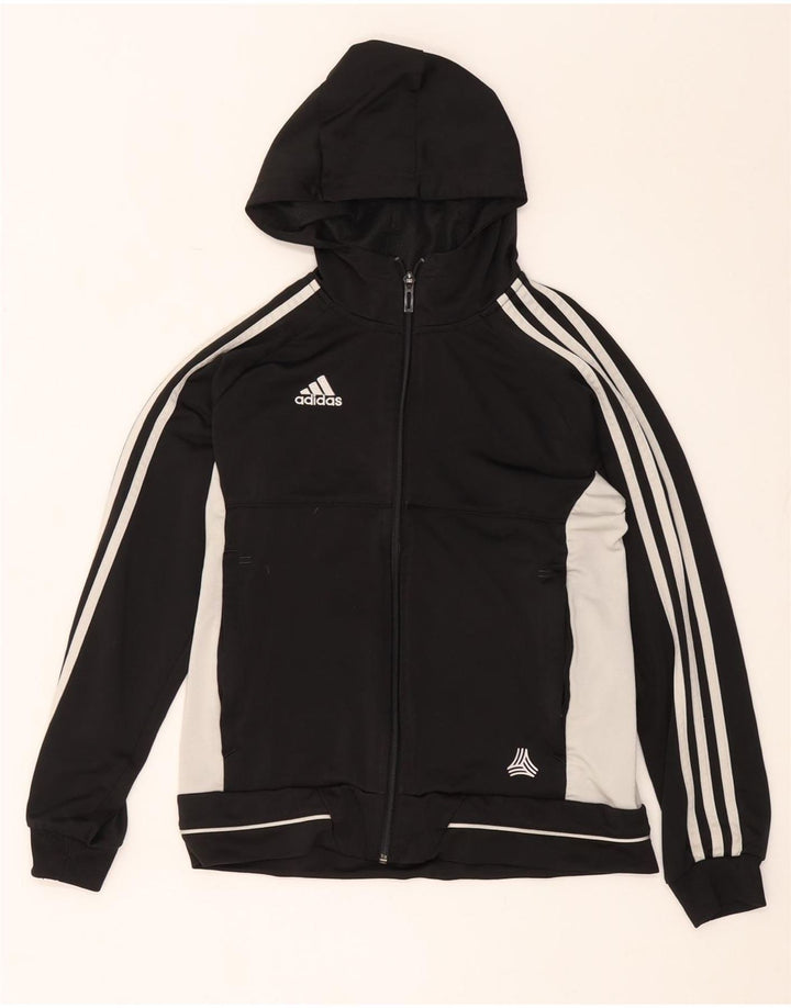 ADIDAS hættetrøje med lynlås til drenge 11-12 år Sort Colourblock Polyester