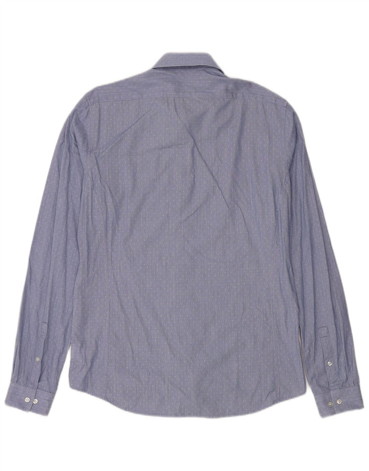 Calvin Klein Herre Extra Slim Fit Skjorte Størrelse 40 15 1/2 Medium Blue Spotted
