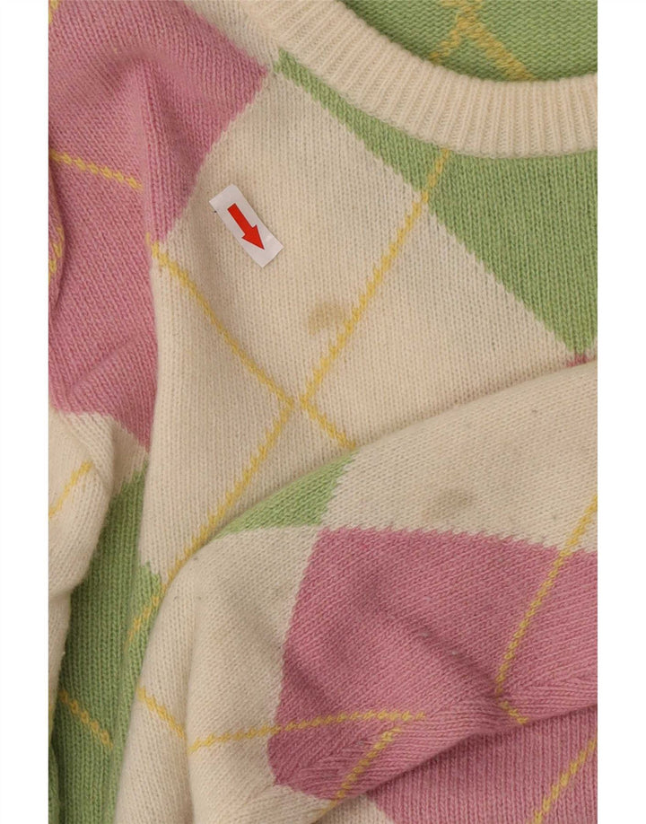 Pringle Herre Crew Neck Jumper Sweater Medium Multicolored Argyle/Diamond