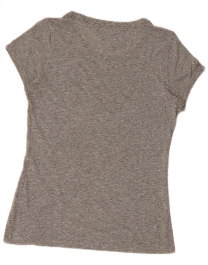 Tommy Hilfiger Dame Grafisk T-Shirt Top UK 14 Stor Grå Polyester