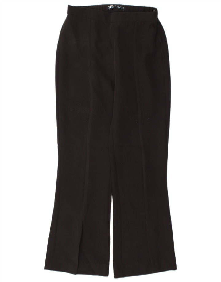 Zara Dame Bootcut Casual Bukser Small W26 L26 Sort Polyester
