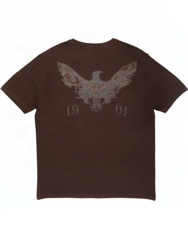 Emporio Armani Herre Grafisk T-Shirt Top Stor Brun