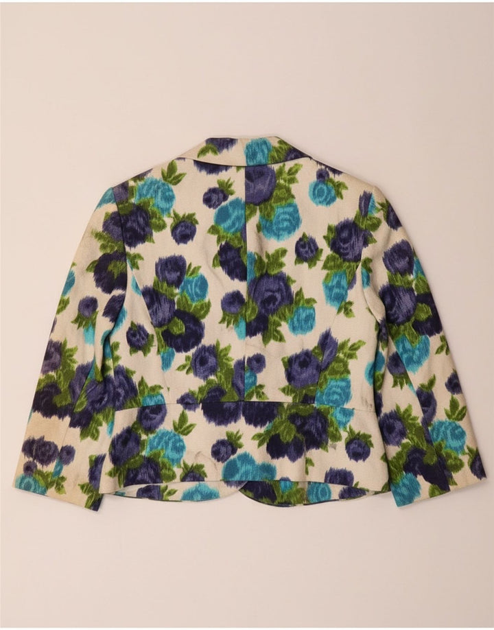 PHASE EIGHT Womens 3 Button Blazer Jacket UK 12 Medium Off White Floral