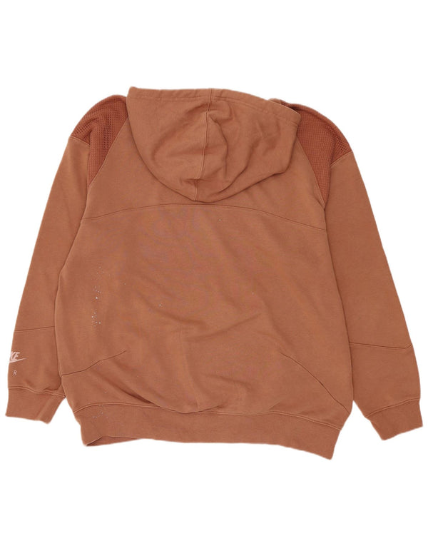 Nike Herre Grafisk Loose Fit Hoodie Jumper XS Brun