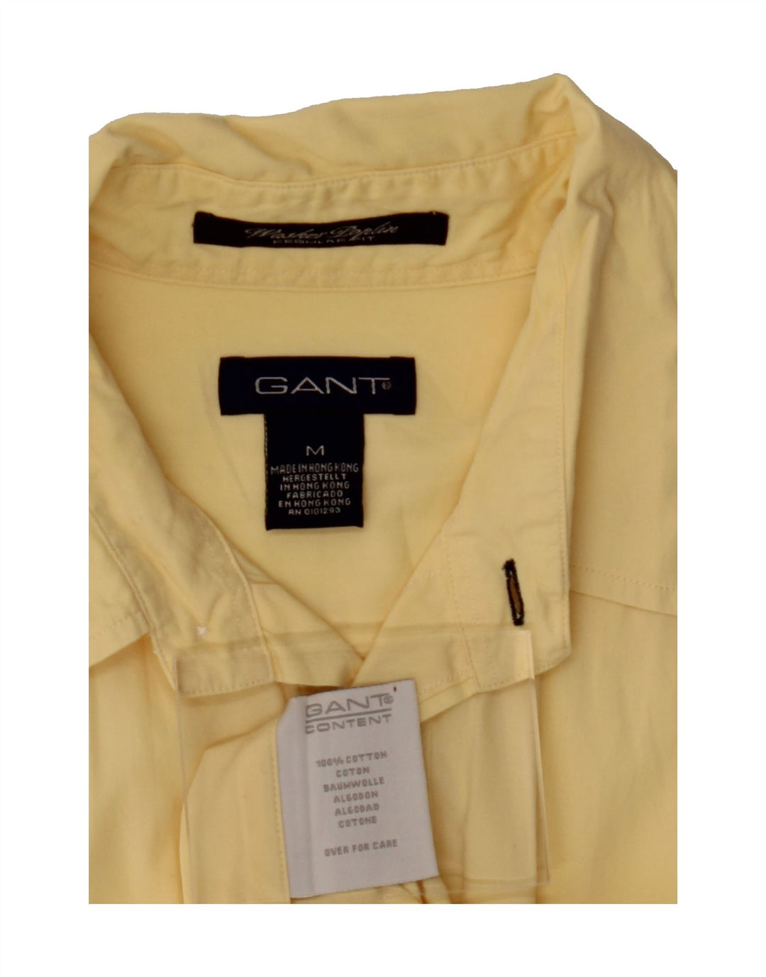 GANT Mens Regular Fit Short Sleeve Shirt Medium Yellow Cotton Vintage Gant and Second-Hand Gant from Messina Hembry 
