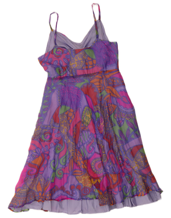 Vintage Dame A-Line Kjole UK 8 Small Multicolored Paisley