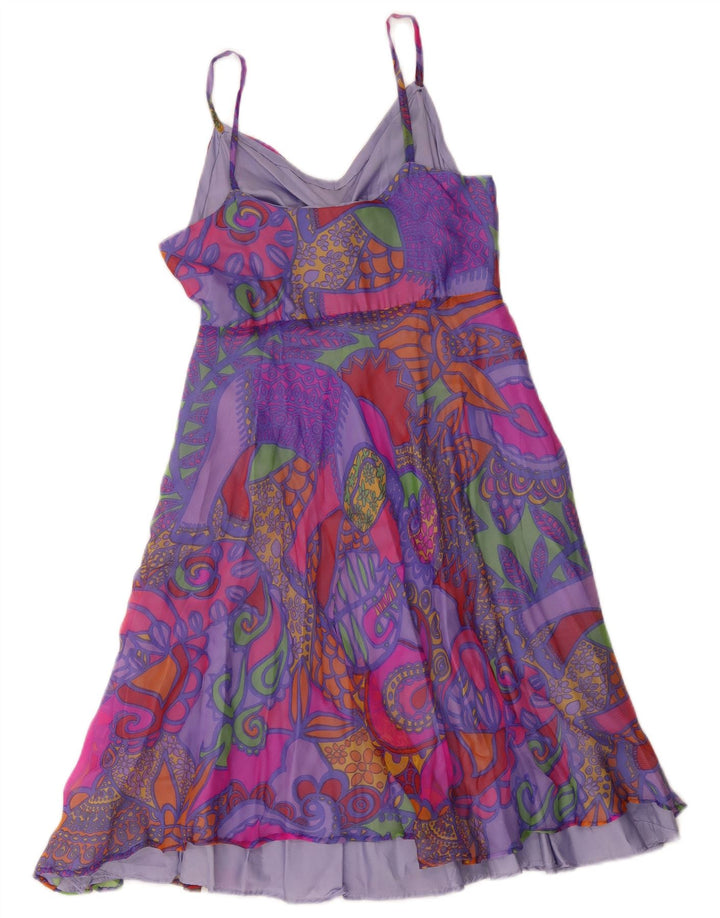 Vintage Dame A-Line Kjole UK 8 Small Multicolored Paisley